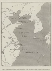 The Chinese Question, Map Showing Positions of Chief Points of Interest